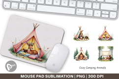 Mouse Pad Camping Cozy Animals Product Image 1