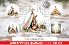 Wind Spinner Camping Cozy Animals Product Image 1
