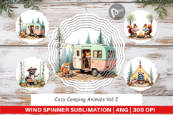 Wind Spinner Camping Cozy Animals Product Image 1