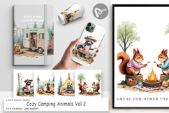 Digital Paper Camping Cozy Animals Product Image 1