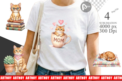 Cozy Cat Mom Lifestyle Art Sublimation Product Image 1