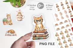 Cozy Cat Mom Lifestyle Art Sticker Product Image 1