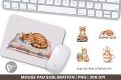 Cozy Cat Mom Lifestyle Art Mouse Pad Product Image 1