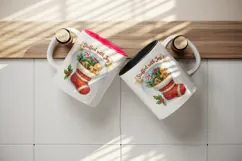Cozy Christmas tumbler, mug wrap, clipart sublimation png Product Image 3