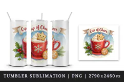Cozy Christmas tumbler, mug wrap, clipart sublimation png Product Image 4