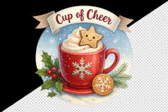 Cozy Christmas tumbler, mug wrap, clipart sublimation png Product Image 2