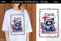 Trendy Christmas Quotes T Shirt Sublimation|Raccoon Product Image 1