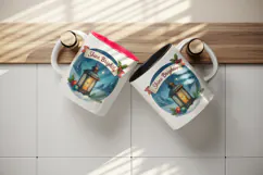 Cozy Christmas tumbler, mug wrap, clipart sublimation png Product Image 3
