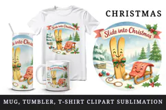Cozy Christmas tumbler, mug wrap, clipart sublimation png Product Image 1
