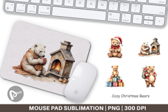 Mouse Pad Cozy Christmas Bears Product Image 1