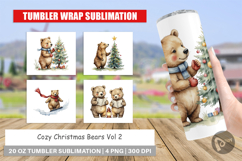 Tumbler Cozy Christmas Bears Product Image 1