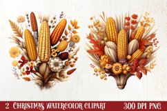 Cozy Christmas Farm Clipart, Christmas Clipart Product Image 1