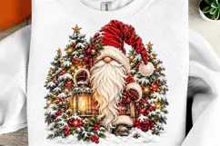 Cozy Christmas Gnome PNG | Snowy Tree & Lantern Sublimation Product Image 4
