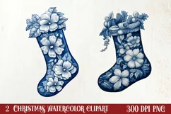 Cozy Christmas Knitting Clipart, Christmas PNG Product Image 1