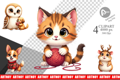 Cozy Christmas Pets Clipart Product Image 1