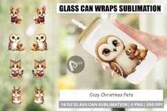 Cozy Christmas Pets Glass Can Product Image 1