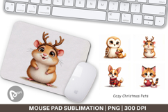 Cozy Christmas Pets Mouse Pad Product Image 1