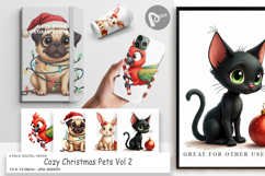 Cozy Christmas Pets Digital Paper Product Image 1
