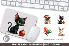 Cozy Christmas Pets Mouse Pad Product Image 1