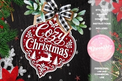 Cozy Christmas Reindeer Ornament SVG Product Image 1