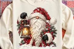 Cozy Christmas Santa Gnome PNG | Rustic Lantern Holiday Subl Product Image 4
