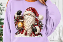 Cozy Christmas Santa Gnome PNG | Rustic Lantern Holiday Subl Product Image 5