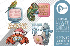 Cozy Christmas Streamer Pets Sublimation Product Image 1