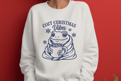 Cozy Christmas Vibes Frog SVG PNG | Cute Frog Christmas Mug Product Image 2