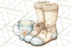 Hot Cocoa Critters Winter Animals Clip Art PNG Graphics Product Image 5