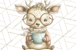 Hot Cocoa Critters Winter Animals Clip Art PNG Graphics Product Image 4