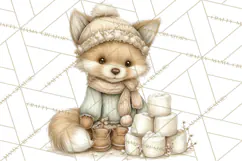 Hot Cocoa Critters Winter Animals Clip Art PNG Graphics Product Image 4