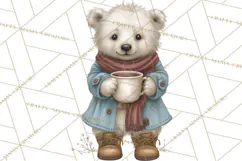 Hot Cocoa Critters Winter Animals Clip Art PNG Graphics Product Image 3