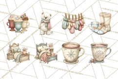 Hot Cocoa Critters Winter Animals Clip Art PNG Graphics Product Image 7