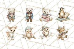 Hot Cocoa Critters Winter Animals Clip Art PNG Graphics Product Image 6
