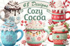 Hot Cocoa Mugs Clipart PNG Graphics, Cozy Christmas Png Product Image 1