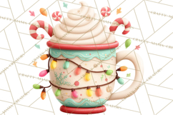 Hot Cocoa Mugs Clipart PNG Graphics, Cozy Christmas Png Product Image 3