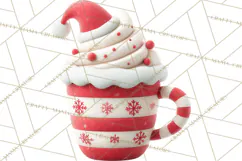 Hot Cocoa Mugs Clipart PNG Graphics, Cozy Christmas Png Product Image 4