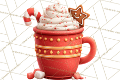 Hot Cocoa Mugs Clipart PNG Graphics, Cozy Christmas Png Product Image 5
