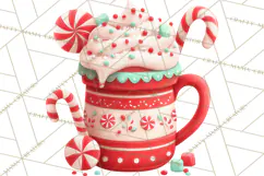 Hot Cocoa Mugs Clipart PNG Graphics, Cozy Christmas Png Product Image 5