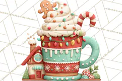 Hot Cocoa Mugs Clipart PNG Graphics, Cozy Christmas Png Product Image 2