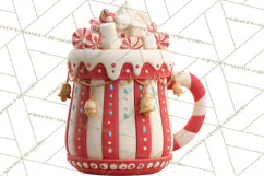 Hot Cocoa Mugs Clipart PNG Graphics, Cozy Christmas Png Product Image 3