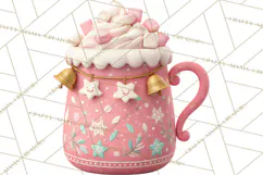 Hot Cocoa Mugs Clipart PNG Graphics, Cozy Christmas Png Product Image 5