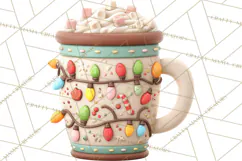 Hot Cocoa Mugs Clipart PNG Graphics, Cozy Christmas Png Product Image 3