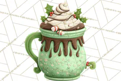 Hot Cocoa Mugs Clipart PNG Graphics, Cozy Christmas Png Product Image 2