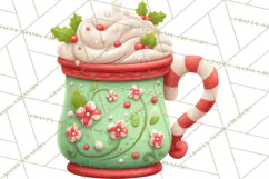 Hot Cocoa Mugs Clipart PNG Graphics, Cozy Christmas Png Product Image 3