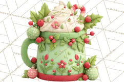 Hot Cocoa Mugs Clipart PNG Graphics, Cozy Christmas Png Product Image 4