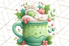 Hot Cocoa Mugs Clipart PNG Graphics, Cozy Christmas Png Product Image 3