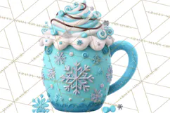 Hot Cocoa Mugs Clipart PNG Graphics, Cozy Christmas Png Product Image 3