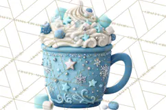 Hot Cocoa Mugs Clipart PNG Graphics, Cozy Christmas Png Product Image 4