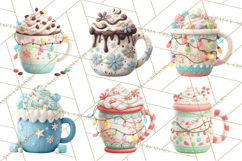 Hot Cocoa Mugs Clipart PNG Graphics, Cozy Christmas Png Product Image 2